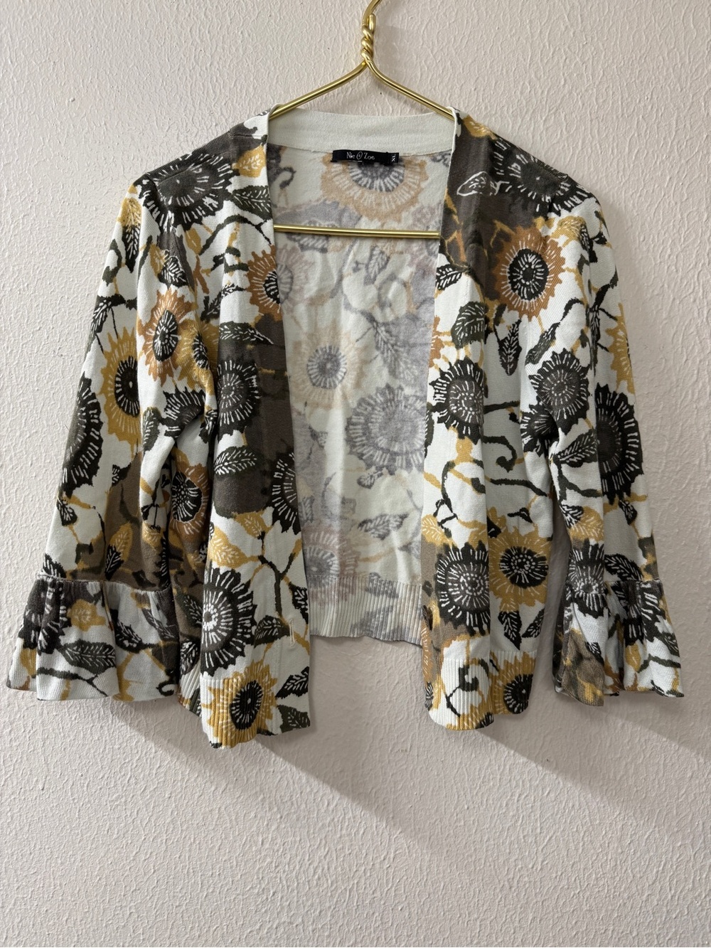 NIC+ZOE Floral Knit Open Cardigan